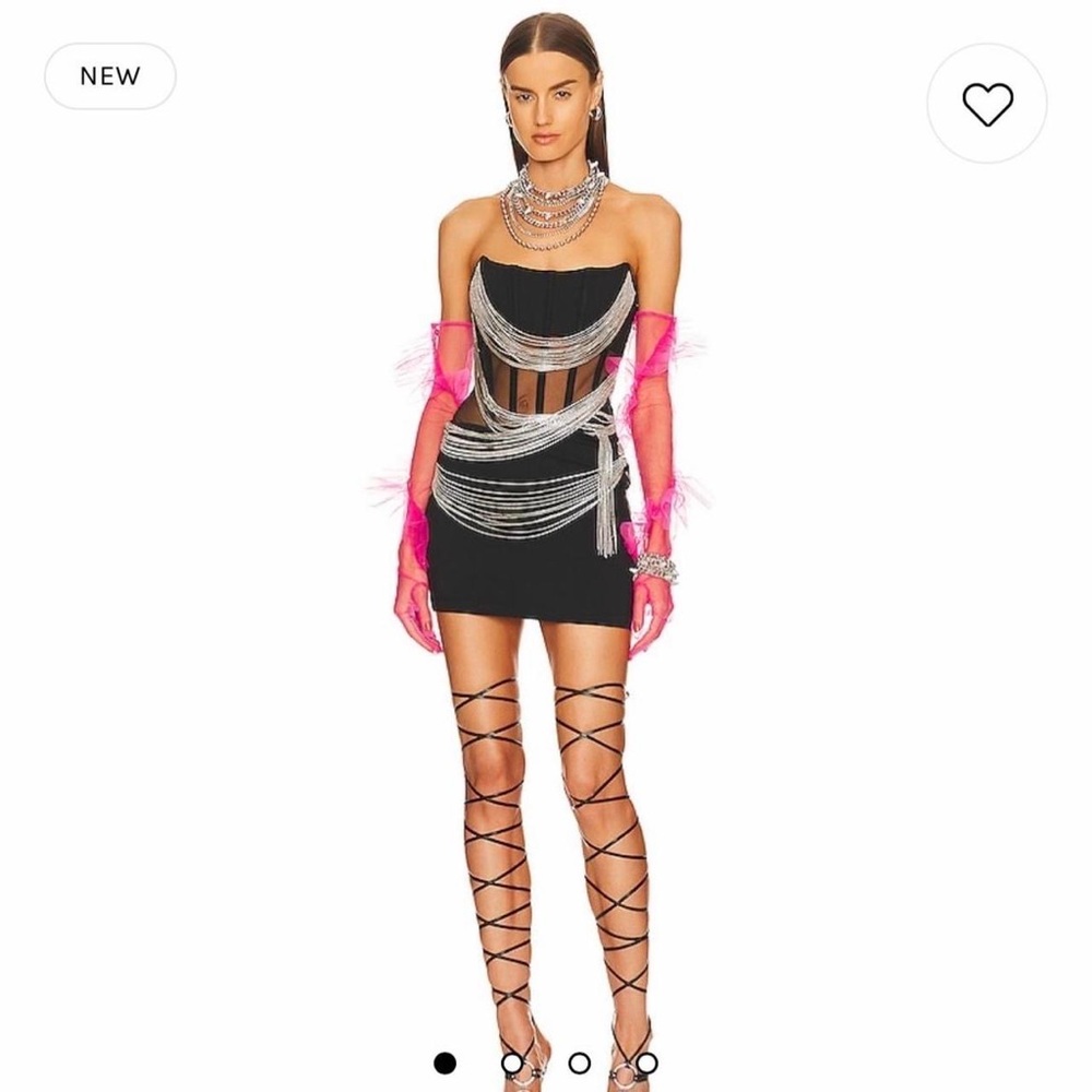 AMIAH MINI DRESS IN SILVER BLACK NBD
